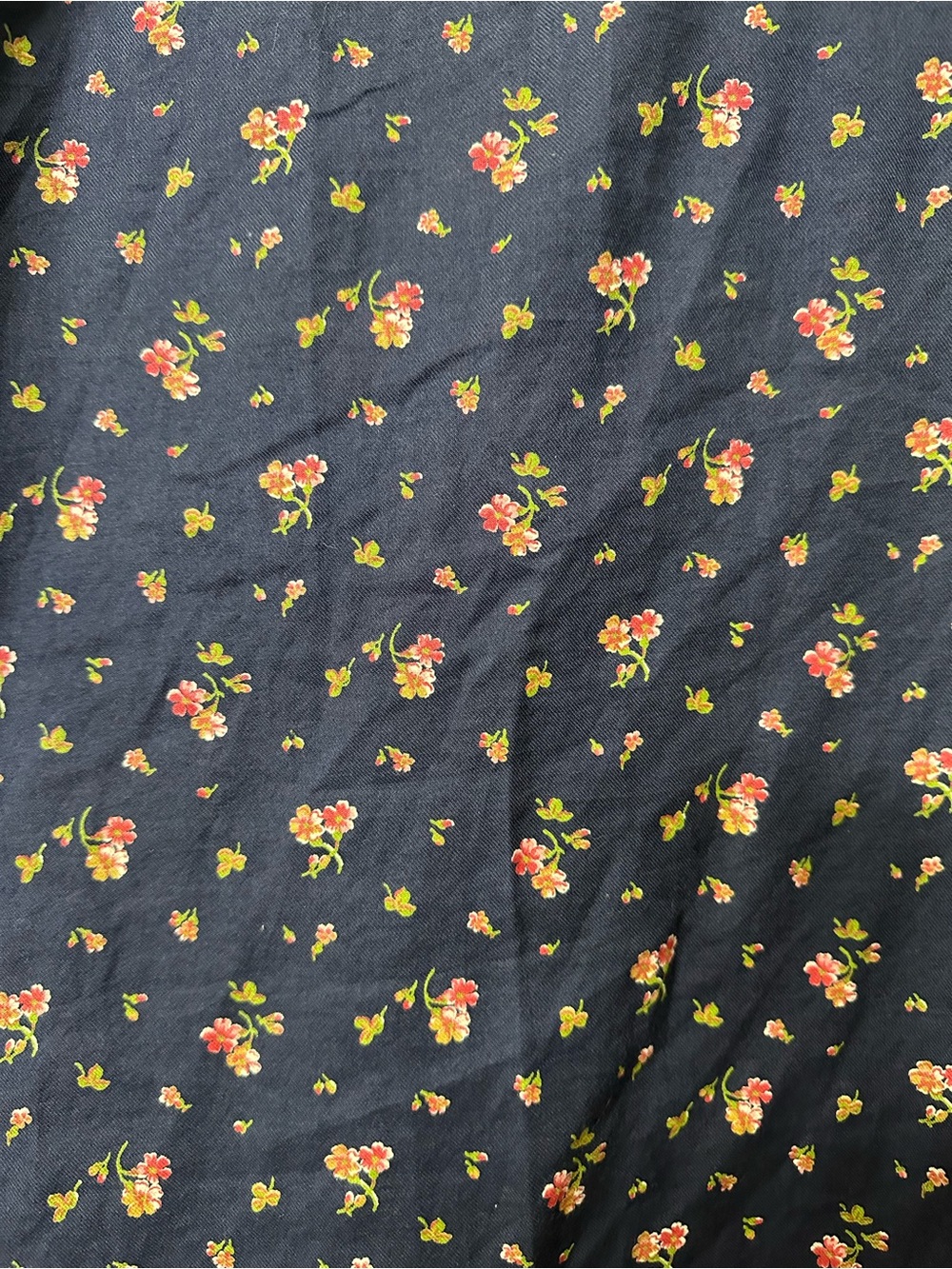 Chaps Ralph Lauren Vtg Women’s XL Navy Ditsy Floral Cotton Shirt Academia - Picture 8 of 8